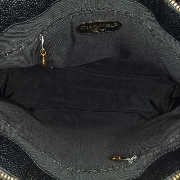 Pre Loved chanel Caviar Leather Tote Women Black Tote Bags - Picture 5 of 8
